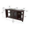 Inval Corner TV Stand 49 in. W Espresso Fits TVs Up to 60 in. with Adjustable Shelves MTV-19419